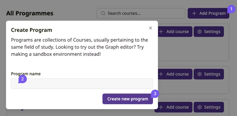 Create Programme