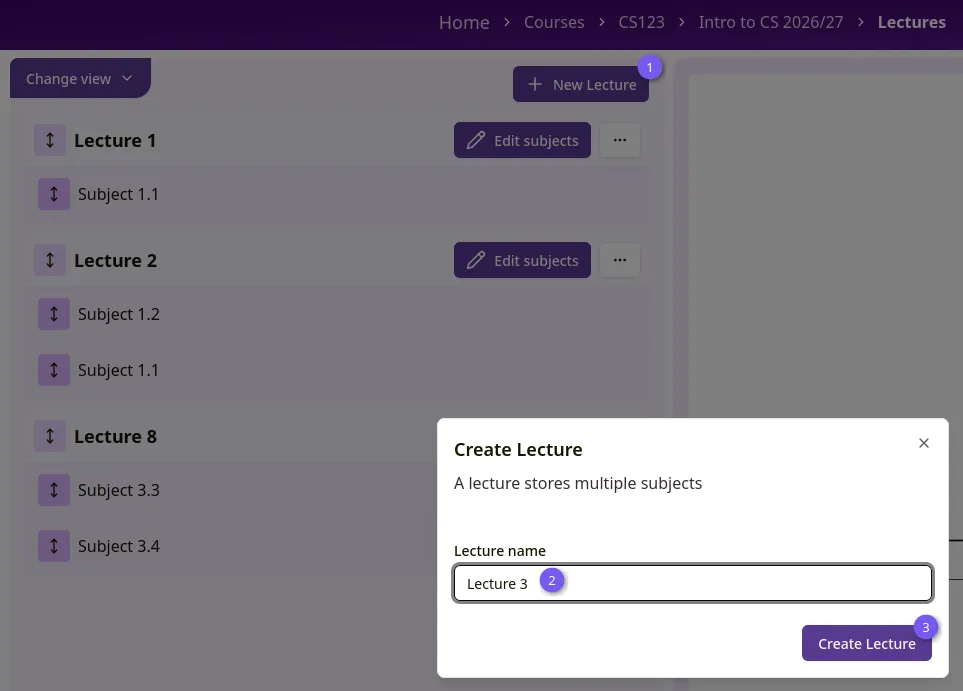 Create lecture