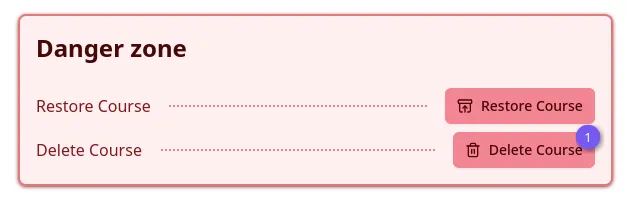 Delete course