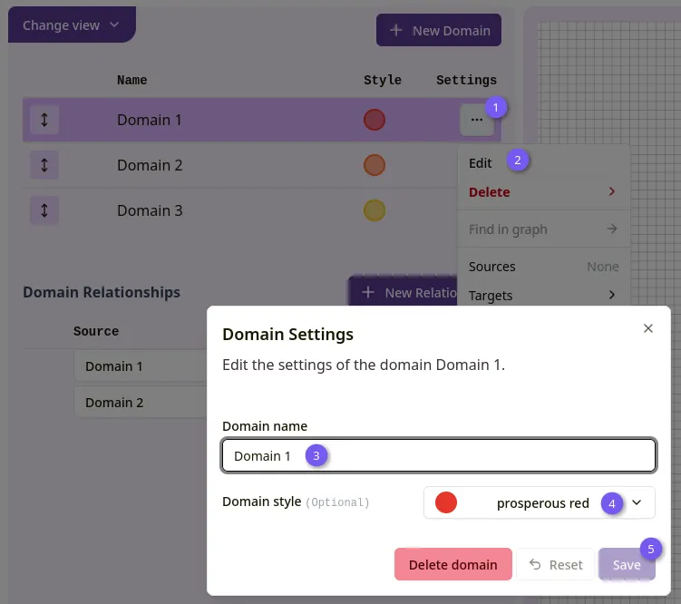 Edit domain