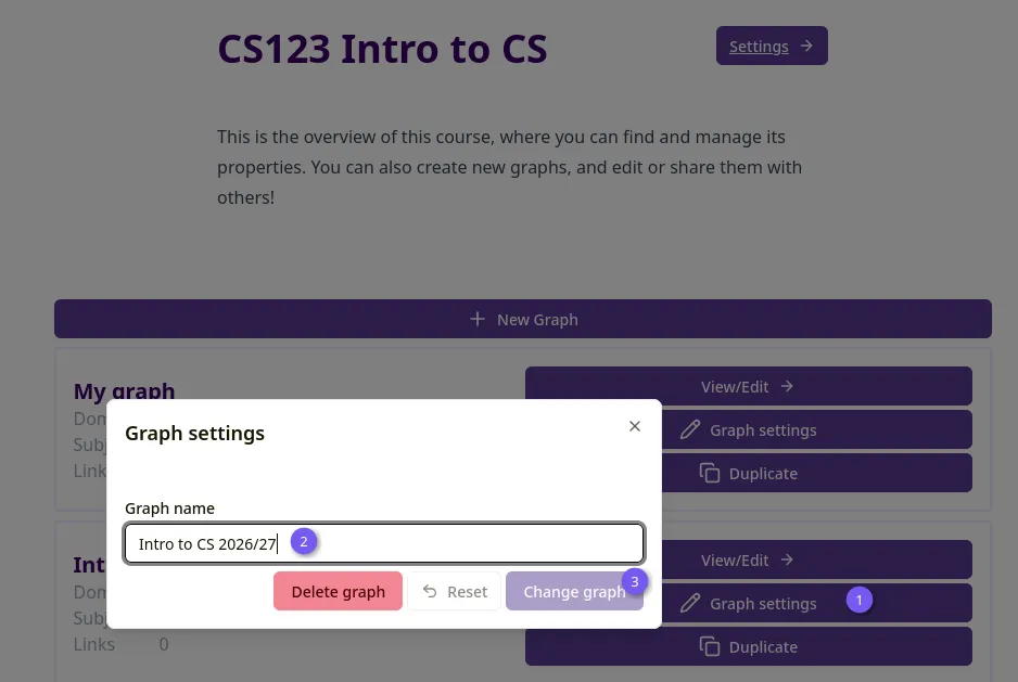 Graph settings